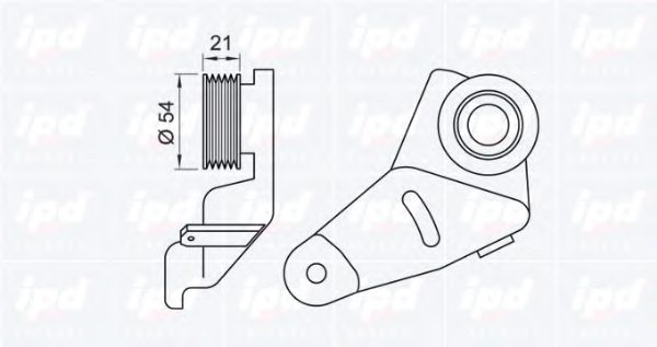 IPD 15-0325 Tensioner Pulley, v-ribbed belt